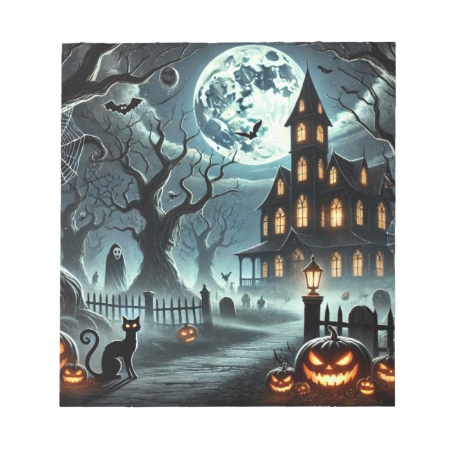 Anteckningsblock. Halloween-vintage Anteckningsblock (Framsida)