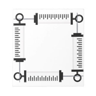 Anteckningsblock i sprutan