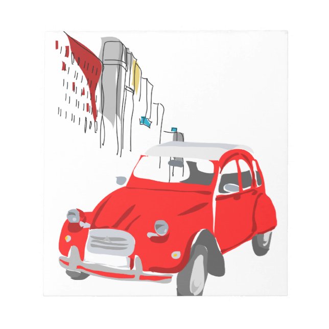 Anteckningsblock med Citroen 2 CV Illustration (Framsida)
