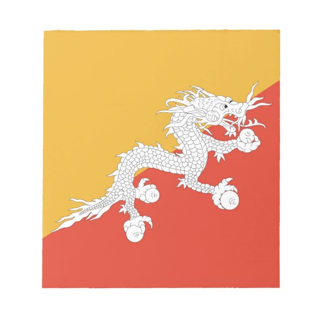 Anteckningsblock med Flagga Bhutan (Framsida)
