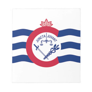 Anteckningsblock med Flagga Cincinnati City, USA
