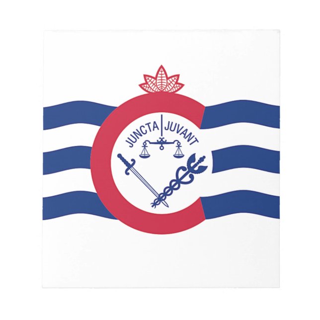 Anteckningsblock med Flagga Cincinnati City, USA (Framsida)
