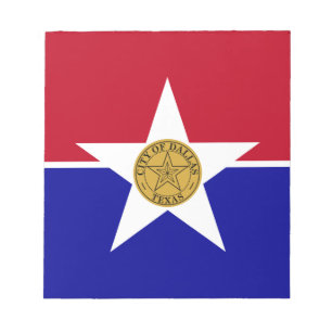 Anteckningsblock med Flagga Dallas City, USA