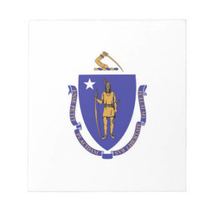 Anteckningsblock med Flagga i Massachusetts-staten