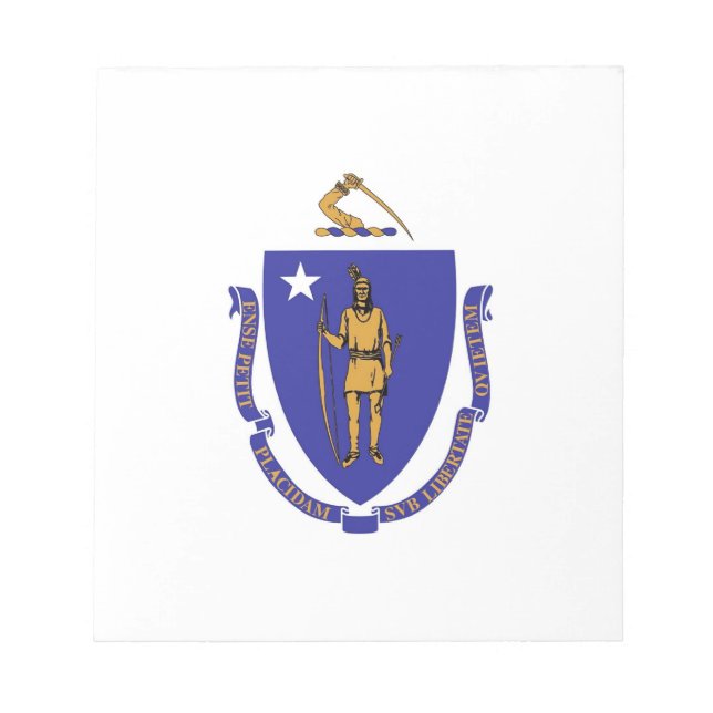 Anteckningsblock med Flagga i Massachusetts-staten (Framsida)