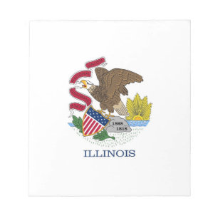 Anteckningsblock med Flagga Illinois-tillståndet
