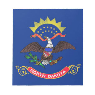 Anteckningsblock med Flagga North Dakota State