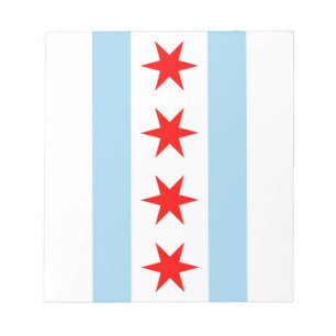 Anteckningsblock med Flagga of Chicago, Illinois S