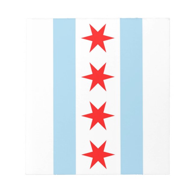 Anteckningsblock med Flagga of Chicago, Illinois S (Framsida)