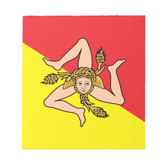 Anteckningsblock med Flagga Sicilien, Italien (Framsida)