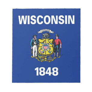 Anteckningsblock med Flagga Wisconsin State