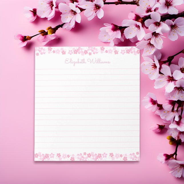 Anteckningsblock med Japanska Körsbärsblommor - An (Sakura Dreams, Personalized Gleam! 🌸✍️)