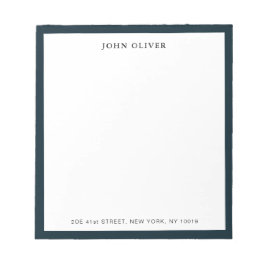 Anteckningsblock med marinblå kant Formellt block