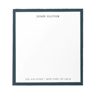 Anteckningsblock med marinblå kant Formellt block