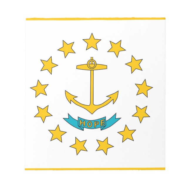 Anteckningsblock med Rhode Islands flagga (Framsida)