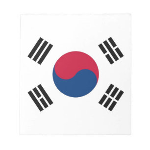 Anteckningsblock med Sydkoreas Flagga