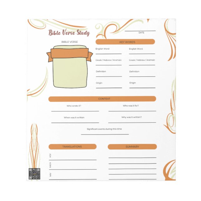 Anteckningsblock - vit skriptutförandestudie (Framsida)