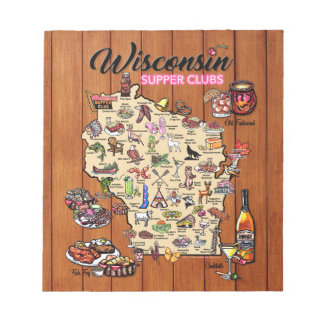 Anteckningsblock - Wisconsin Supper Klubb Karta