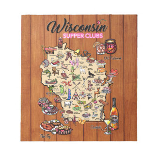 Anteckningsblock - Wisconsin Supper Klubb Karta
