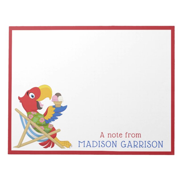 Anteckningsblocken Beach Macaw anpassningsbar Anteckningsblock (Framsida)