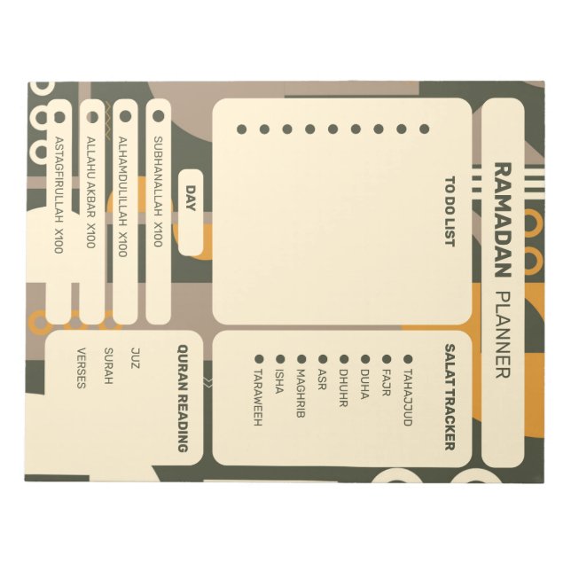 Anteckningsblocken Modern Geometric Ramadan Planne Anteckningsblock (Framsida)