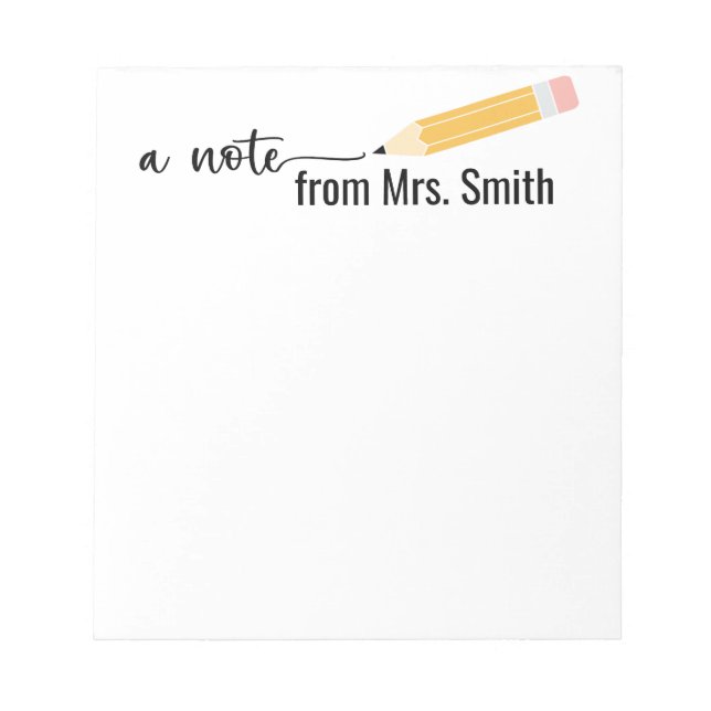 Anteckningsblocket "A Note from" (Lärarpennan) Anteckningsblock (Framsida)