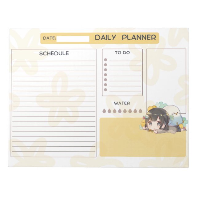 Anteckningsblocket Anime Girl Daily Planner Anteckningsblock (Framsida)