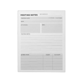 Anteckningsblocket anpassade Mötesanteckningsplane Anteckningsblock