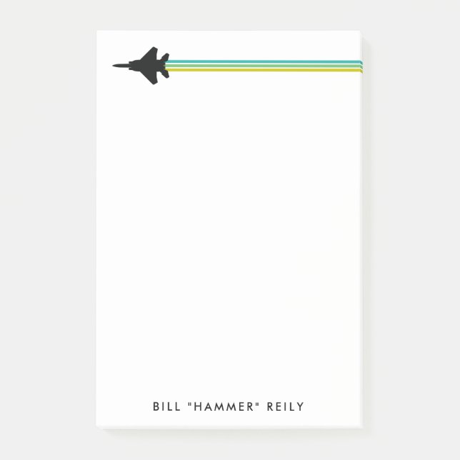 Anteckningsblocket Anpassat namn för F-15 Fighter  Post-it Block (Framsida)