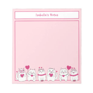 Anteckningsblocket Anpassat namn på Rosa för Cute Anteckningsblock