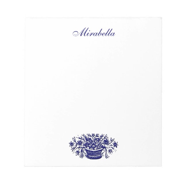 Anteckningsblocket anpassningsbar Blue och White F Anteckningsblock (Framsida)