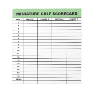 Anteckningsblocket anpassningsbar för miniatyrgolf anteckningsblock