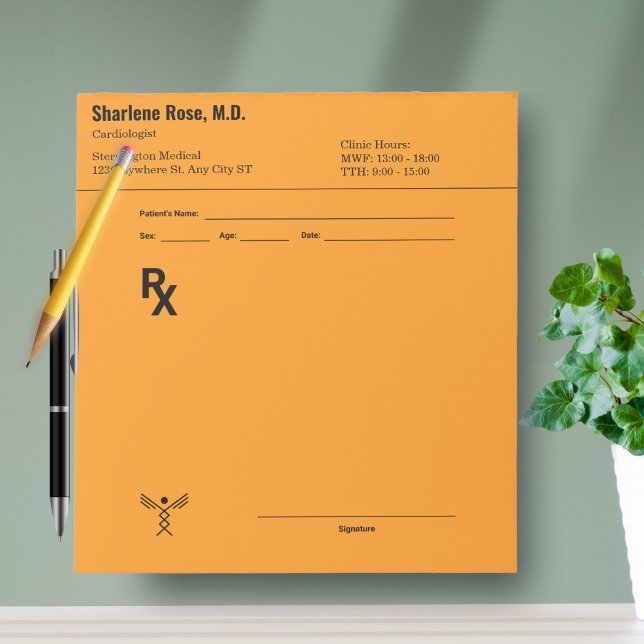 Anteckningsblocket anpassningsbar recept - rediger anteckningsblock (Custom Prescription Notepad – Editable Doctor RX)