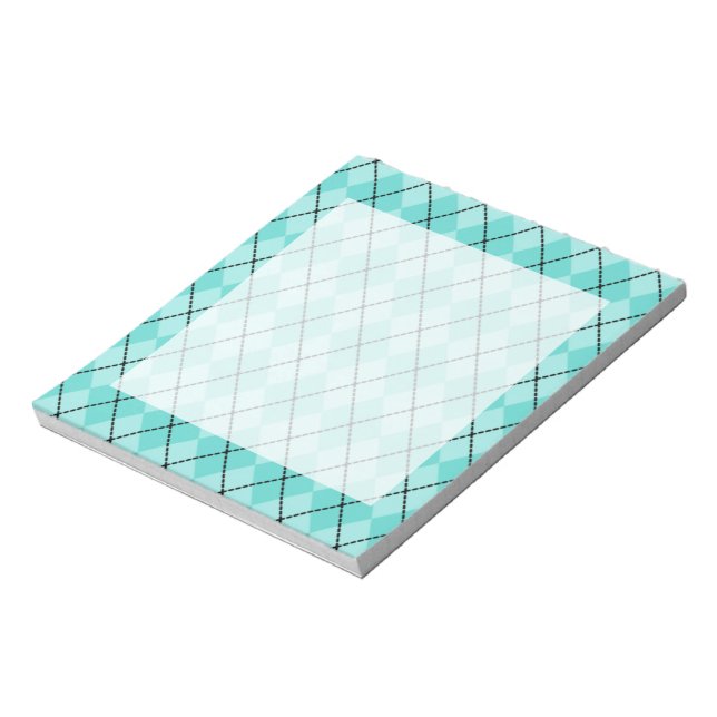 Anteckningsblocket Aqua Argyle Anteckningsblock (Roterad)
