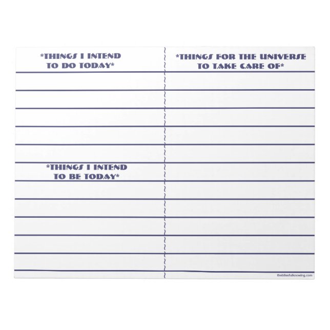 anteckningsblocket "Att göra, att vara, att manife Anteckningsblock (Framsida)