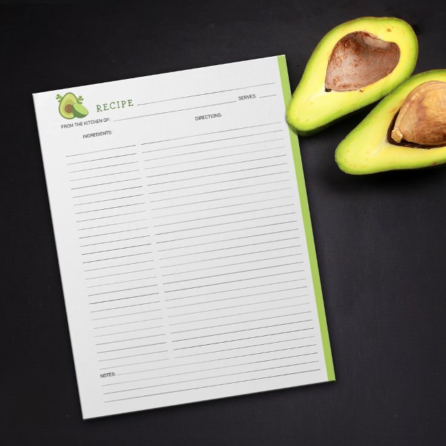 Anteckningsblocket Avocado Culinary Recipe Anteckningsblock (Skapare uppladdad)