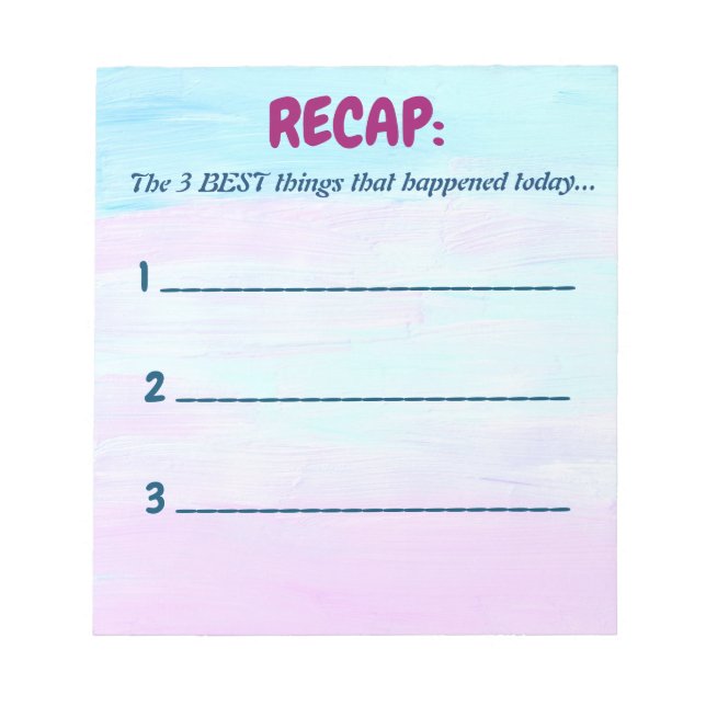 Anteckningsblocket BÄSTA Sak Anteckningsblock (Framsida)