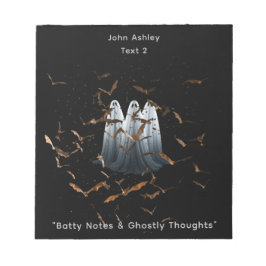 anteckningsblocket "Batty Notes & Ghoely Thoughts" Anteckningsblock