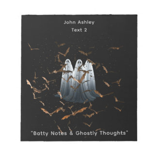 anteckningsblocket "Batty Notes & Ghoely Thoughts" Anteckningsblock