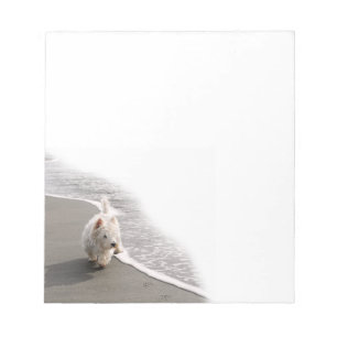 Anteckningsblocket Beachcombing Westie Photo Anteckningsblock