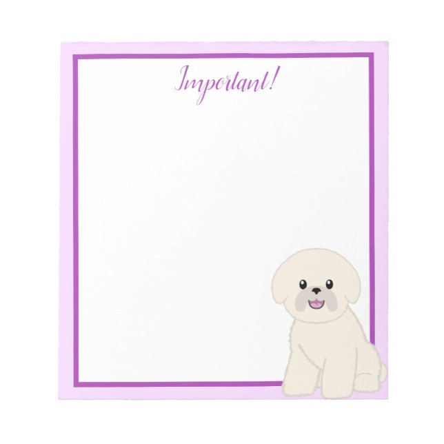 Anteckningsblocket Bichon Frise Blank Anteckningsblock (Framsida)