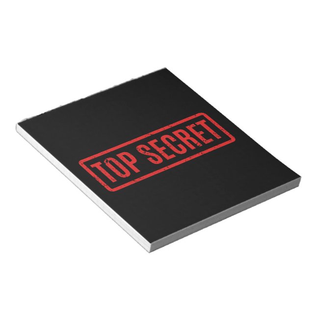 Anteckningsblocket Black Stamped Top Secret Anteckningsblock (Vinklad)