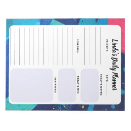 Anteckningsblocket Blått och Rosa Abstrakt Daily T Anteckningsblock