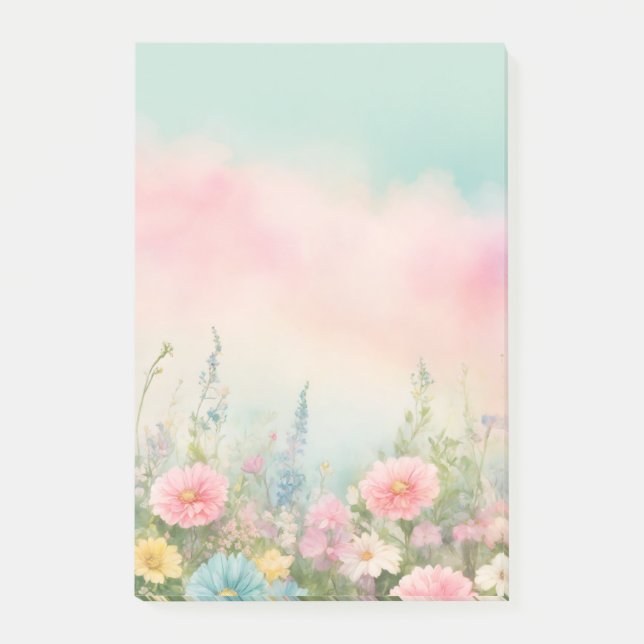 "Anteckningsblocket Blommar Blockera Blommigt" Post-it Block (Framsida)