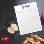 Anteckningsblocket blommigt Culinary Recipes Anteckningsblock<br><div class="desc">Ett enkelt anteckningsblock med blommor och köksredskap för receptorganisation.</div>