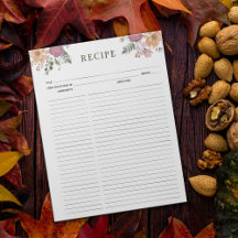 Anteckningsblocket blommigt Culinary Recipes