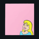 Anteckningsblocket Blonde Bombshell Tecknad Strip Anteckningsblock<br><div class="desc">Anteckningsblocket Blonde Bombshell Tecknad Strip har en tecknad stil teckning av en vacker, blond flicka på rosa. Hon har en knappnos, fullt läppar och de ljusaste lederna. Hennes öga är stängt, förmodligen på grund av vikten på hennes lush, svarta lash. Hon har en tjock kantlinje av bangs och flytande gult...</div>