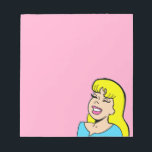 Anteckningsblocket Blonde Bombshell Tecknad Strip Anteckningsblock<br><div class="desc">Anteckningsblocket Blonde Bombshell Tecknad Strip har en tecknad stil teckning av en vacker, blond flicka på rosa. Hon har en knappnos, fullt läppar och de ljusaste lederna. Hennes öga är stängt, förmodligen på grund av vikten på hennes lush, svarta lash. Hon har en tjock kantlinje av bangs och flytande gult...</div>