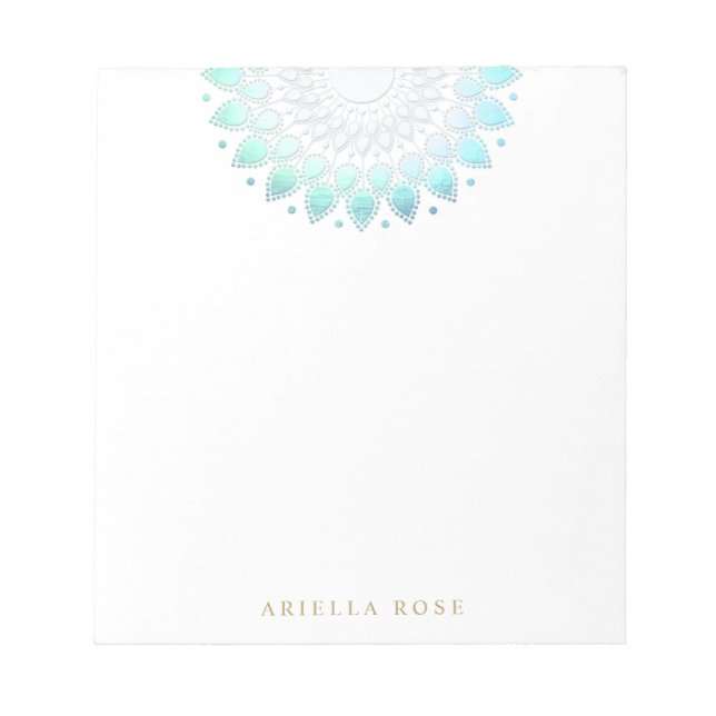 Anteckningsblocket Blue Blommigt Lotus Anteckningsblock (Framsida)