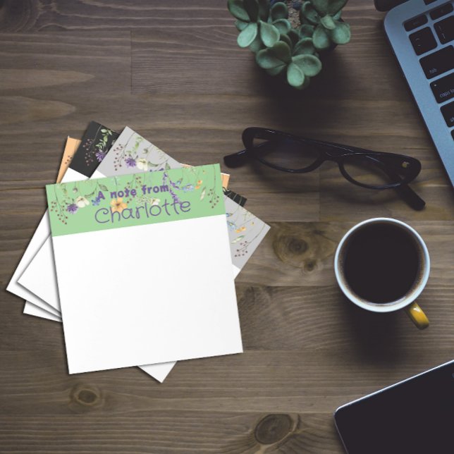 Anteckningsblocket Boho Land-grönt för vildblommor Anteckningsblock (Skapare uppladdad)